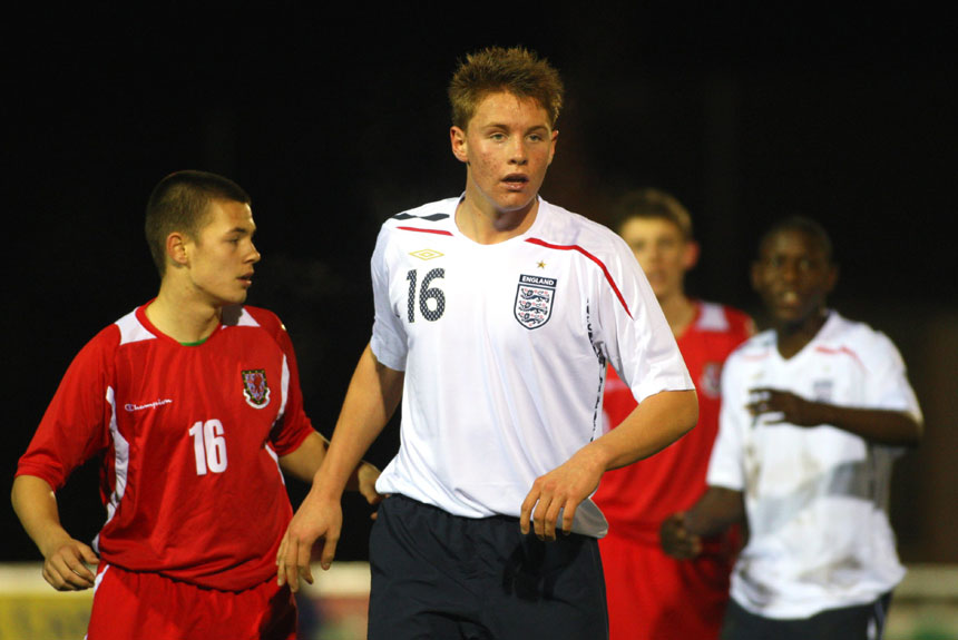 Connor Wickham in action for the England U16 team, against Wales in 2008.
